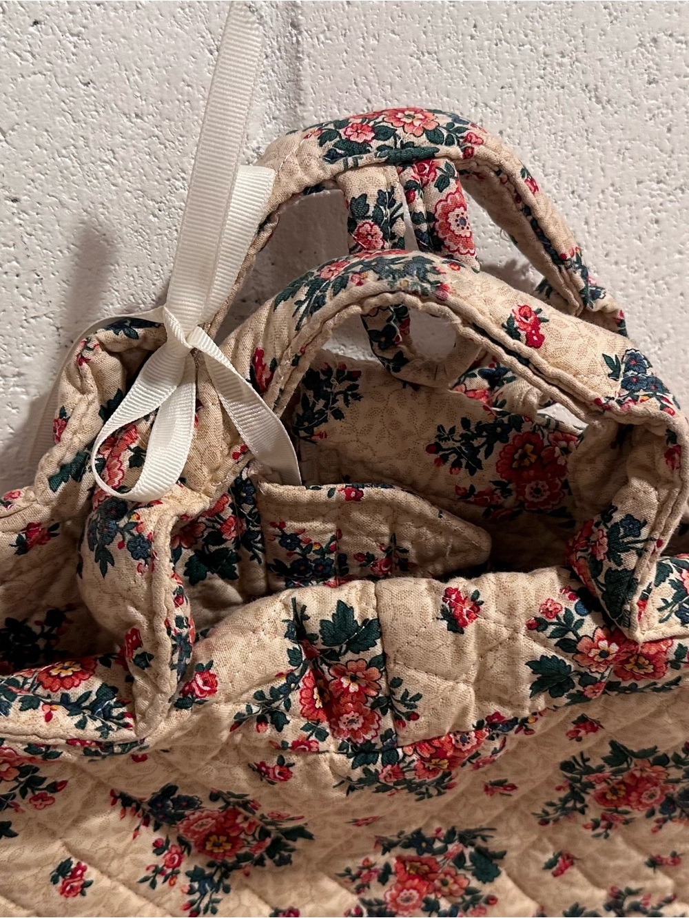 Vtg Vera Bradley "Tea Garden" 1994 Quilted Garment Bag Travel Luggage 55x22 Rare - Picture 13 of 16